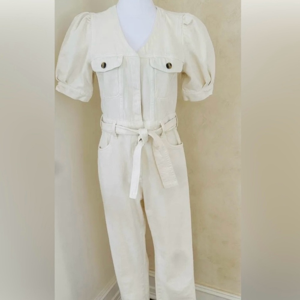 White Denim Jumsuit & AND OTHER STORIES
